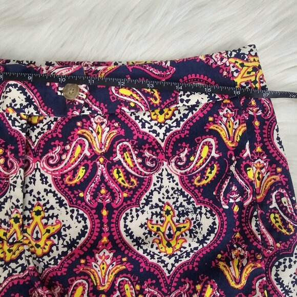 Paisley Print Stretch Shorts – by J.Crew Multicolor Summer Cotton Blend Sz 6 - Picture 7 of 8
